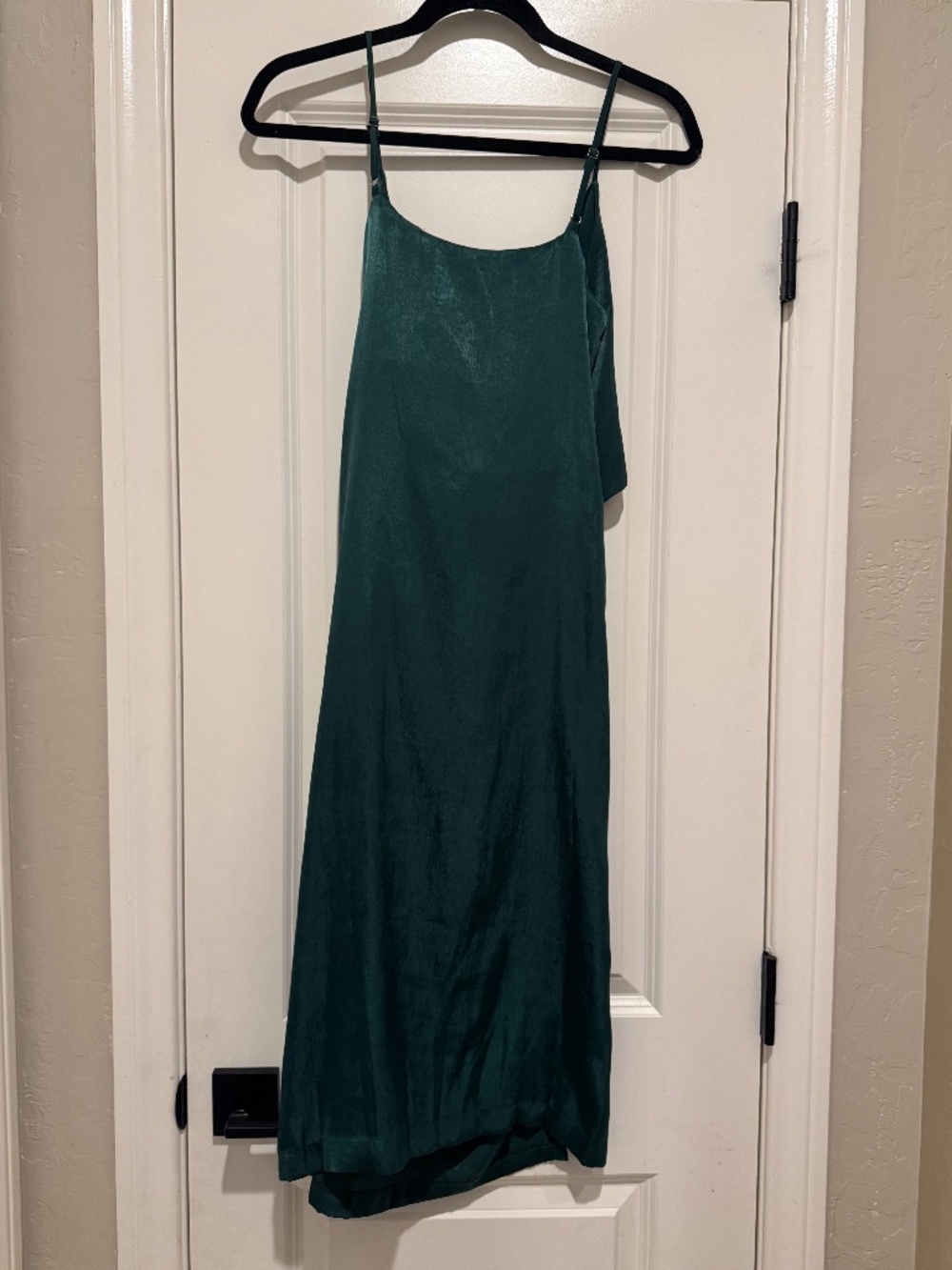 J.O.A. Women's Satin Dark Green Midi Cocktail Dress- XS